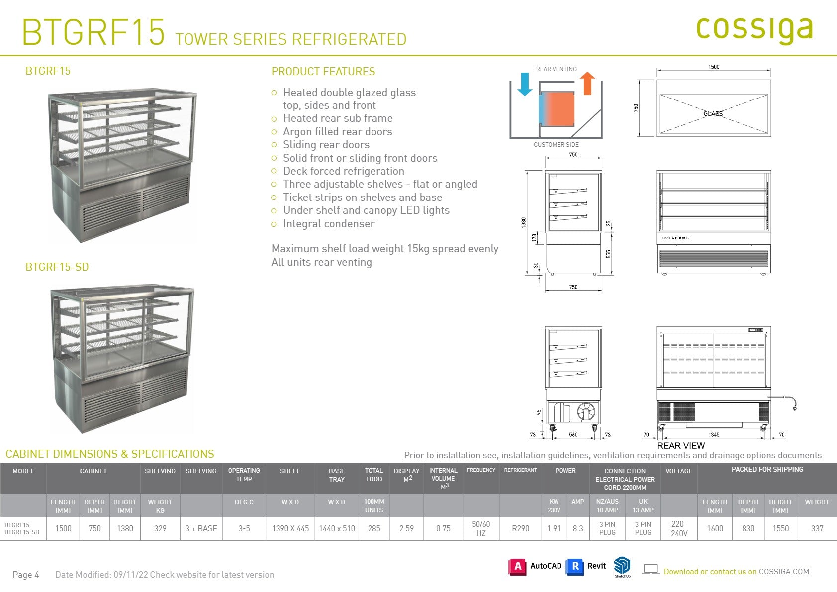 Cossiga BTGRF15 - Cold Food Display
