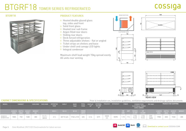 Cossiga BTGRF18 - Cold Food Display