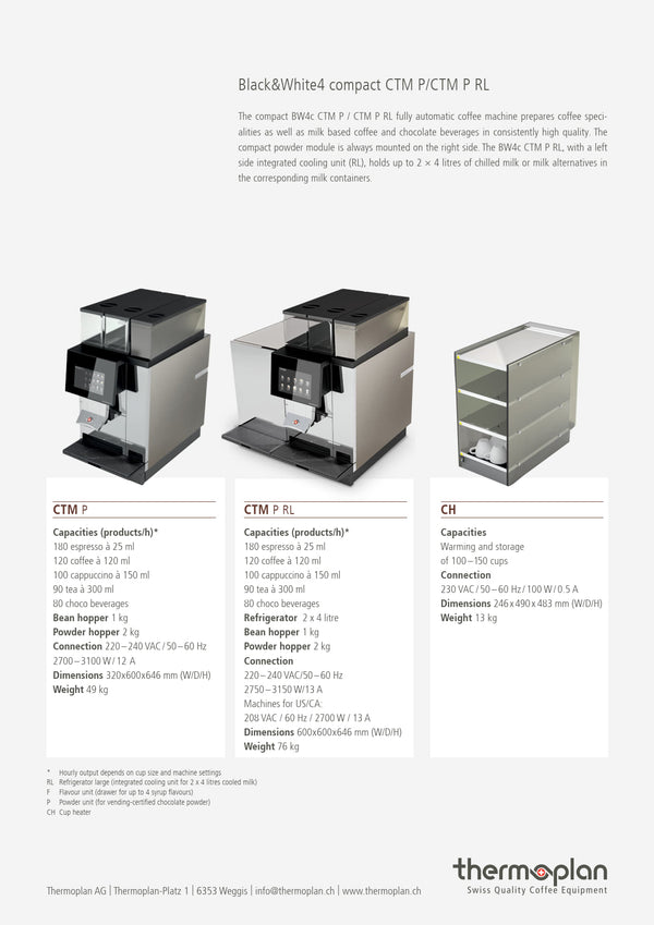 Thermoplan BW4Compact CTM2PRL - Super Automatic Coffee Machine