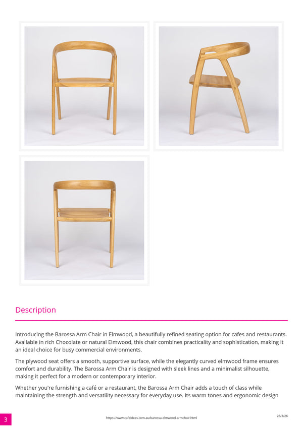 Barossa Elmwood Armchair