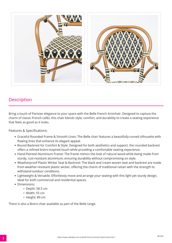 Belle French Wicker Armchair
