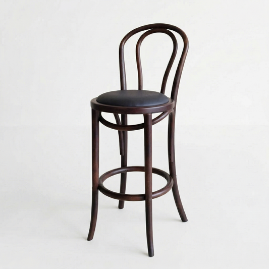 Bentwood Timber Bar Stool with PU Seat