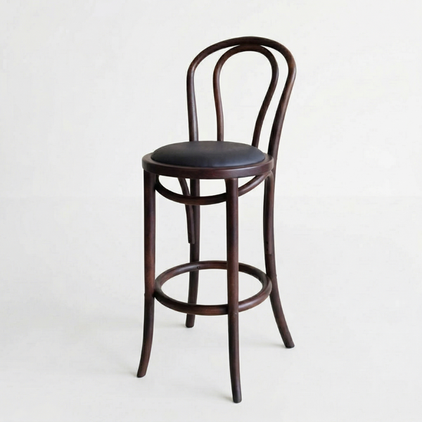 Bentwood Timber Bar Stool with PU Seat