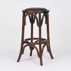 Bentwood Timber Round Bar Stool with PU Upholstered Seat