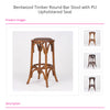 Bentwood Timber Round Bar Stool with PU Upholstered Seat