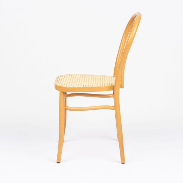Bistro Aluminium Side Chair with Natural Rattan Seat