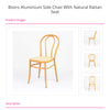 Bistro Aluminium Side Chair with Natural Rattan Seat