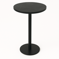 Black Aluminium Edge HPL Laminate Smokestone Outdoor Bar Table