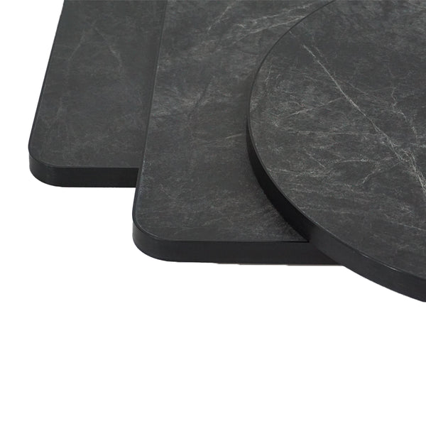 Black Aluminium Edge HPL Laminate Smokestone Outdoor Bar Table