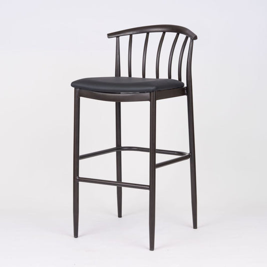 Bosca Steel Upholstered Bar Stool - Espresso