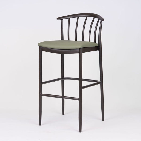 Bosca Steel Upholstered Bar Stool - Espresso