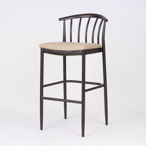 Bosca Steel Upholstered Bar Stool - Espresso
