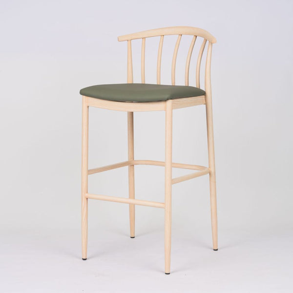 Bosca Steel Upholstered Bar Stool - Natural