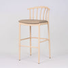 Bosca Steel Upholstered Bar Stool - Natural