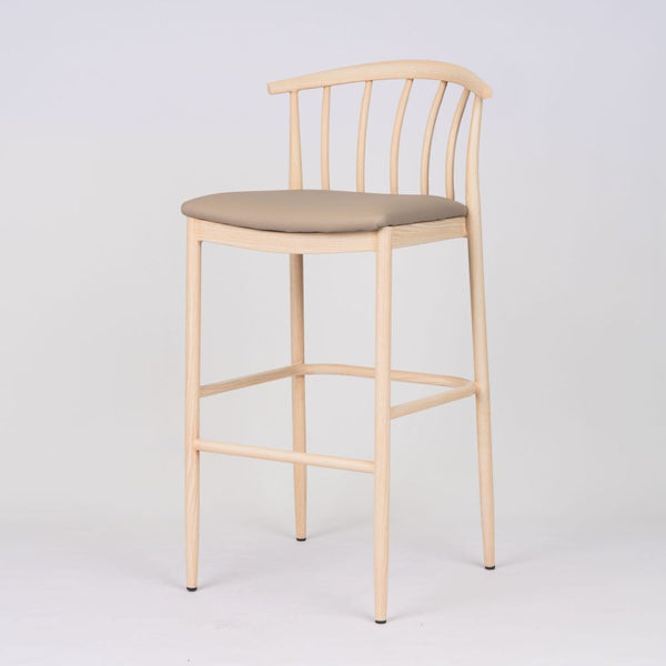 Bosca Steel Upholstered Bar Stool - Natural