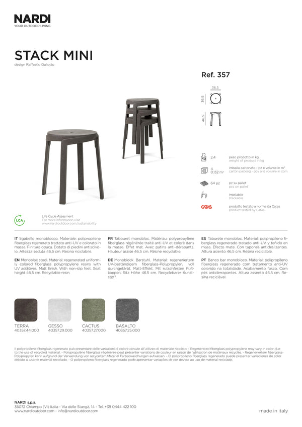 Nardi Stack Outdoor Resin Mini Stool
