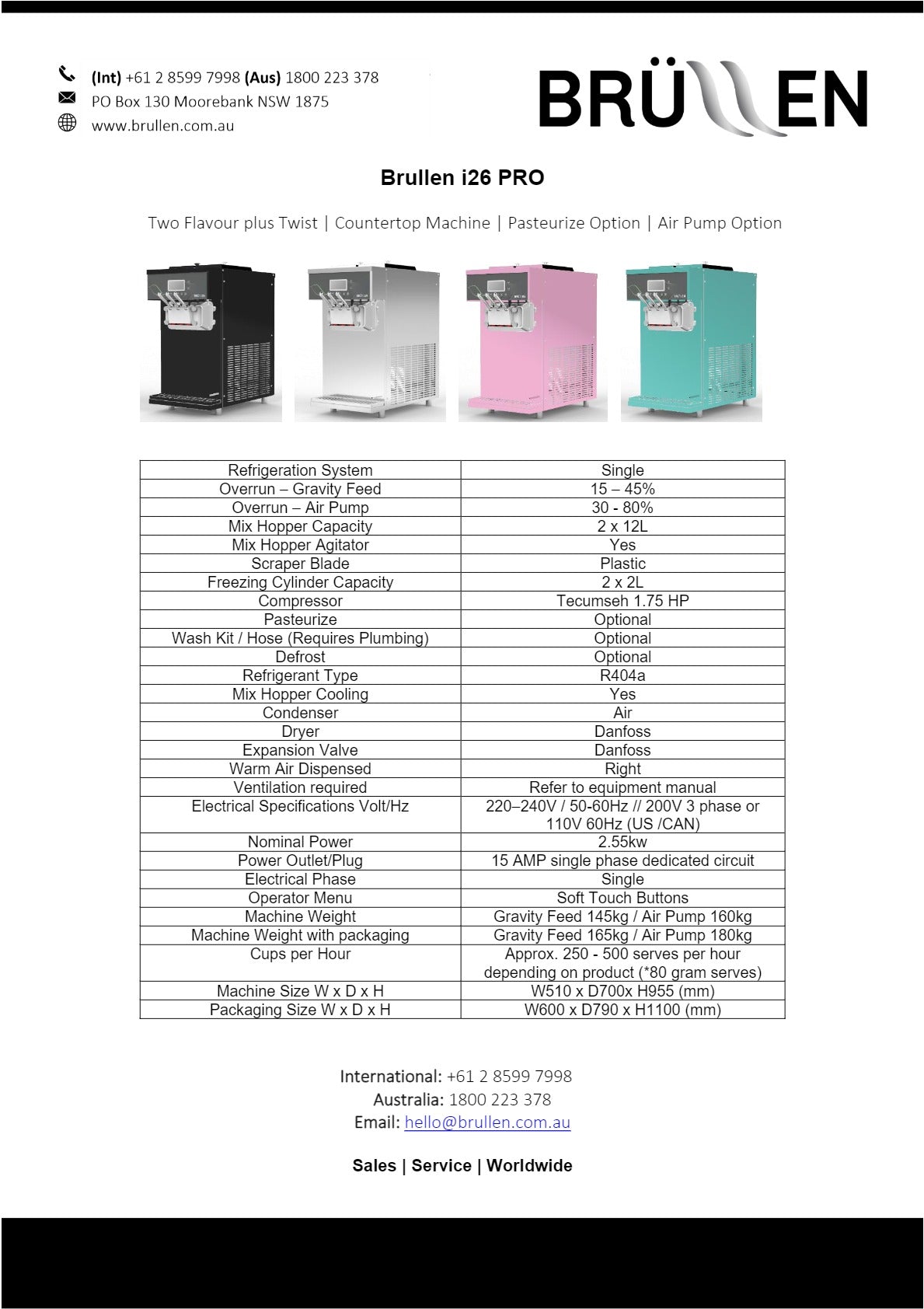 Brullen i26 Pro - Soft Serve Ice Cream Machine