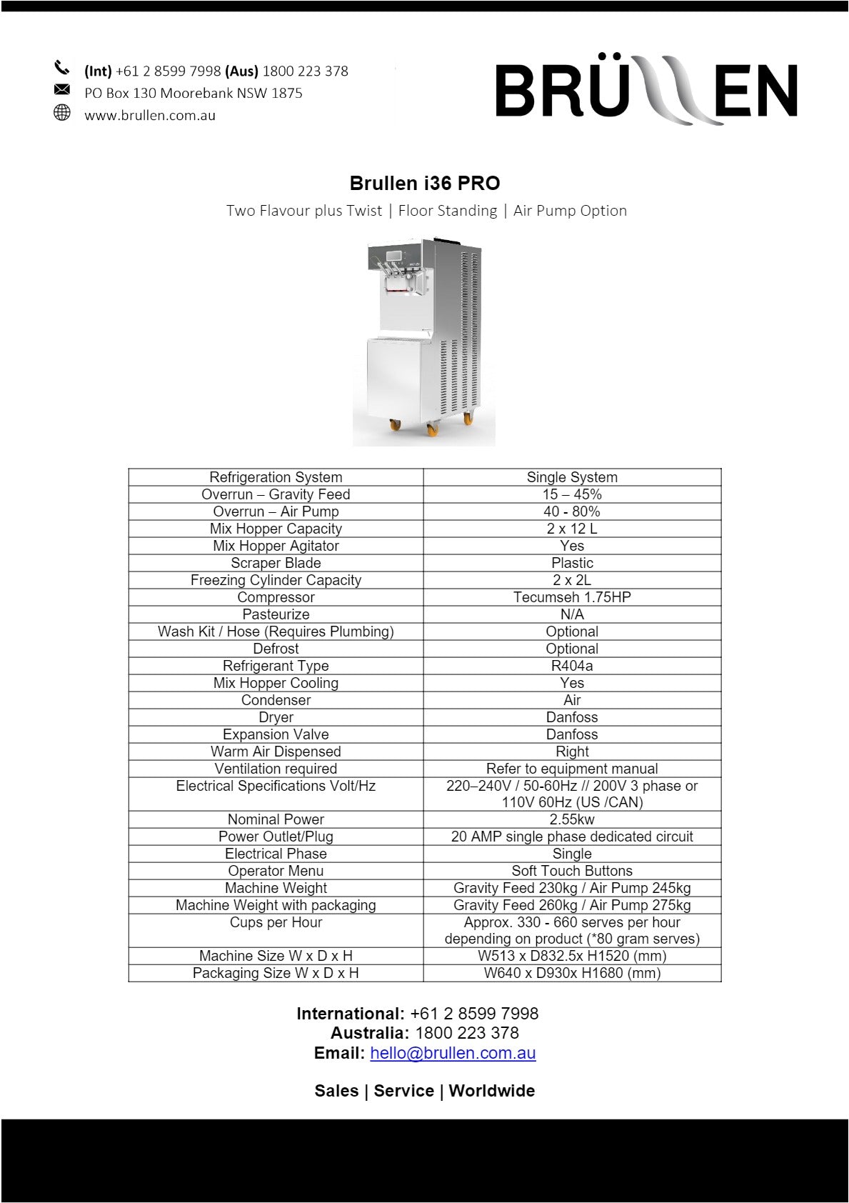 Thumbnail - Brullen i36 Pro - Floor Standing Soft Serve Ice Cream Machine