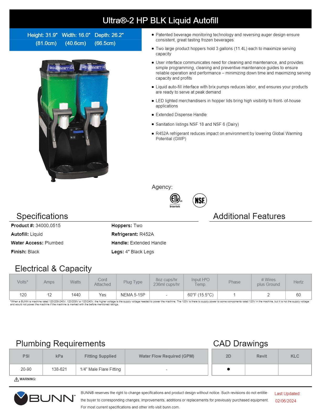 BUNN ULTRA 2 Black - Slushie Machine