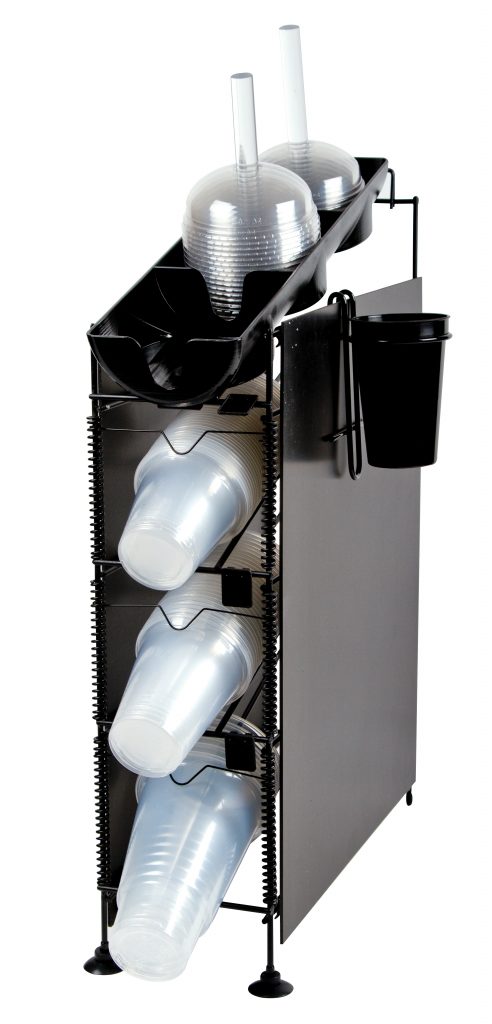 San Jamar C8504W - Cup Dispenser & Lid Organiser