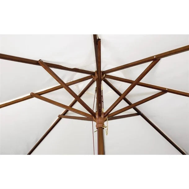 Bolero CB516 - 3m Cream Round Pulley Umbrella