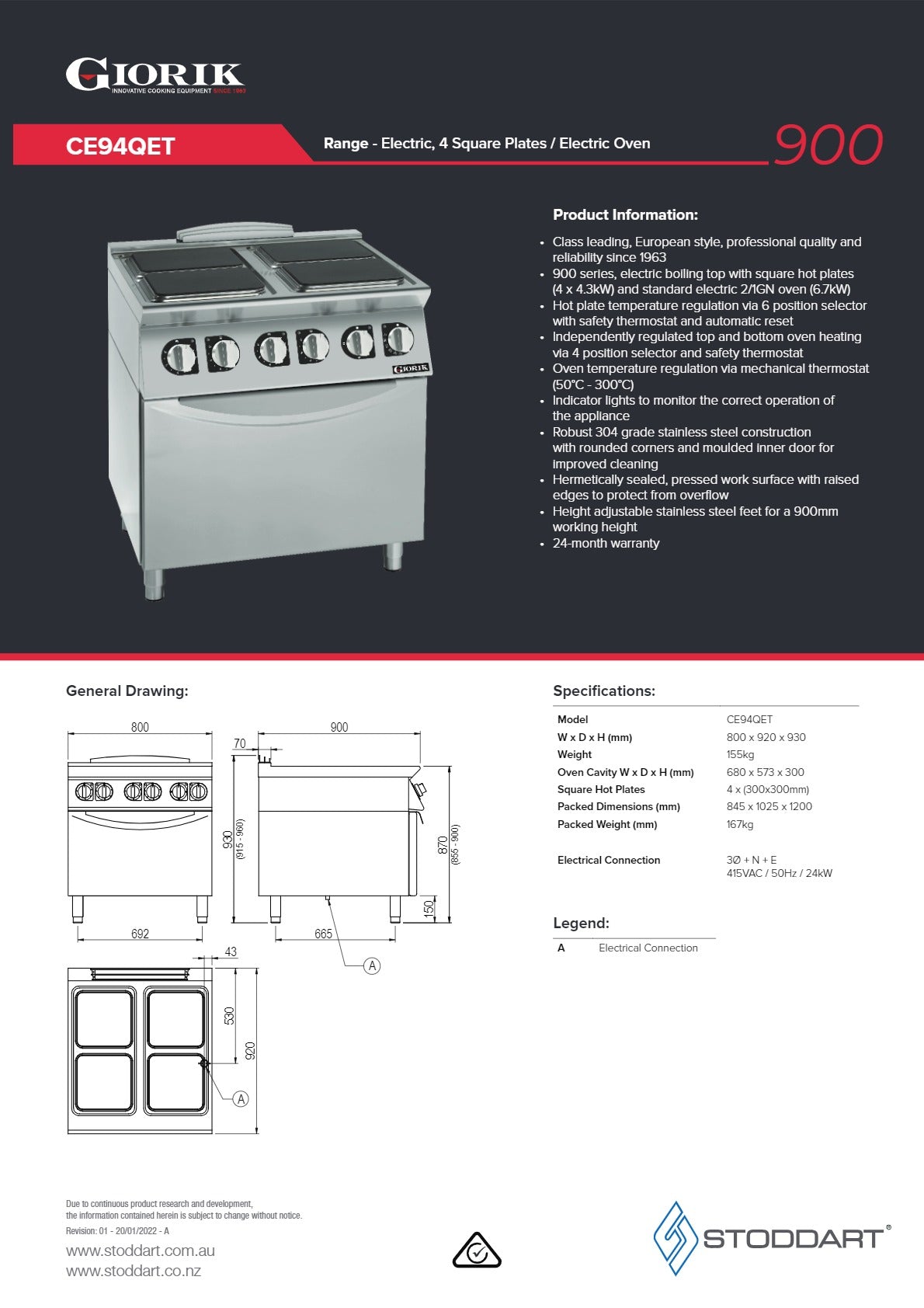 Giorik CE94QET - Range Oven