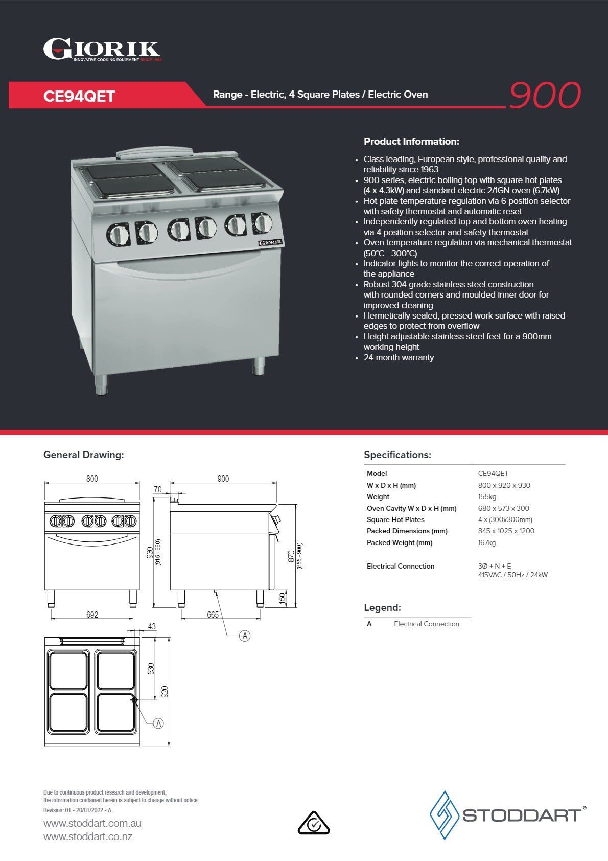 Thumbnail - Giorik CE94QET - Range Oven