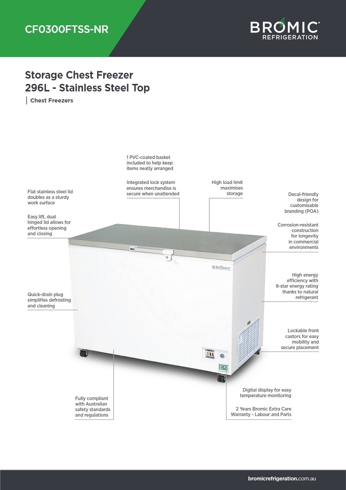 Bromic CF0300FTSS-NR - Storage Chest Freezer