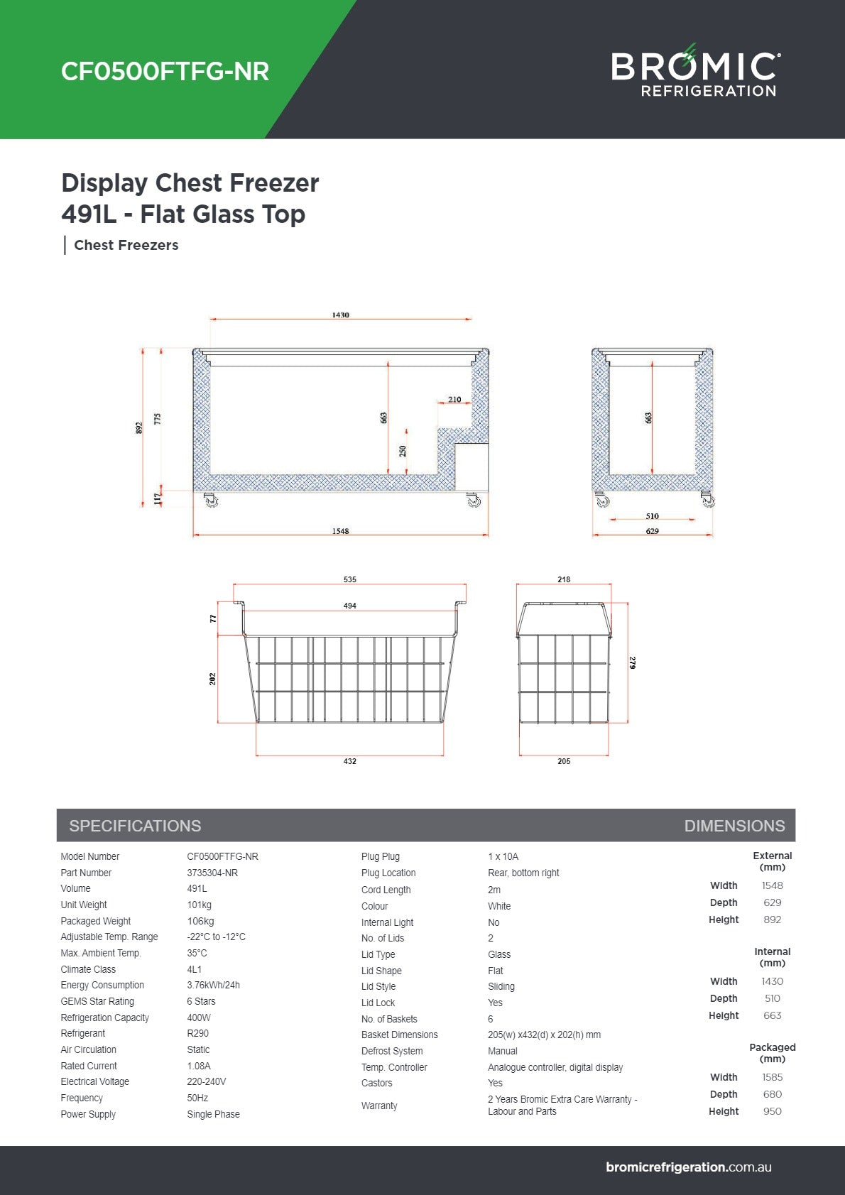 Bromic CF0500FTFG-NR - Chest Freezer