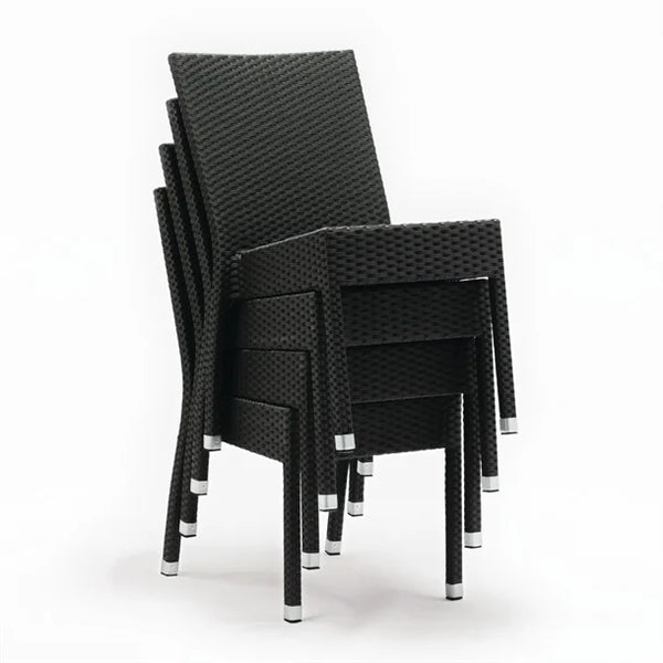 Bolero CF159 - Four Charcoal Wicker Side Chairs