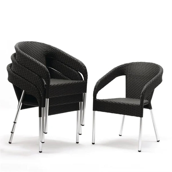 Bolero CG223 - Four Wicker Wraparound Bistro Chairs