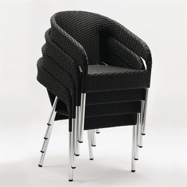 Bolero CG223 - Four Wicker Wraparound Bistro Chairs