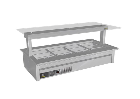 Culinaire CH.BMC.D.GSF.6 - Drop In Bain Marie With Flat Glass Gantry