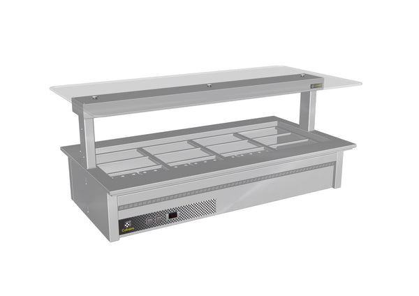 Culinaire CH.BMC.D.GSF.8 - Drop In Bain Marie with Flat Glass Gantry