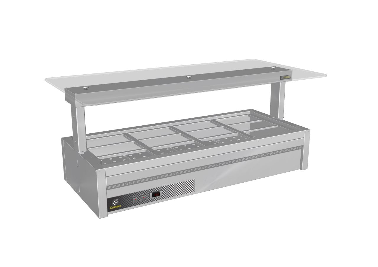 Culinaire CH.BMC.U.GSF.6 - Under Counter Bain Marie With Flat Glass Gantry