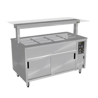 Culinaire CH.BMHC.U.GSF.8 - Bain Marie Hot Cupboard With Flat Glass Gantry