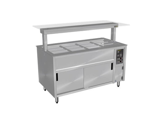 Culinaire CH.BMHC.U.GSF.8 - Bain Marie Hot Cupboard With Flat Glass Gantry