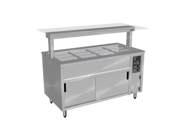 Culinaire CH.BMHC.U.GSF.8 - Bain Marie Hot Cupboard With Flat Glass Gantry
