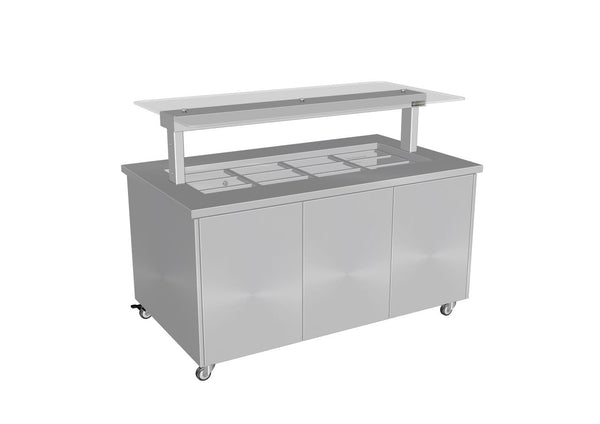 Culinaire CH.IBSS.BMC.U.GSF.6 - Heated Mobile Island Buffet With Flat Glass Gantry