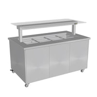 Culinaire CH.IBSS.BMC.U.GSF.8 - Heated Mobile Island Buffet With Flat Glass Gantry