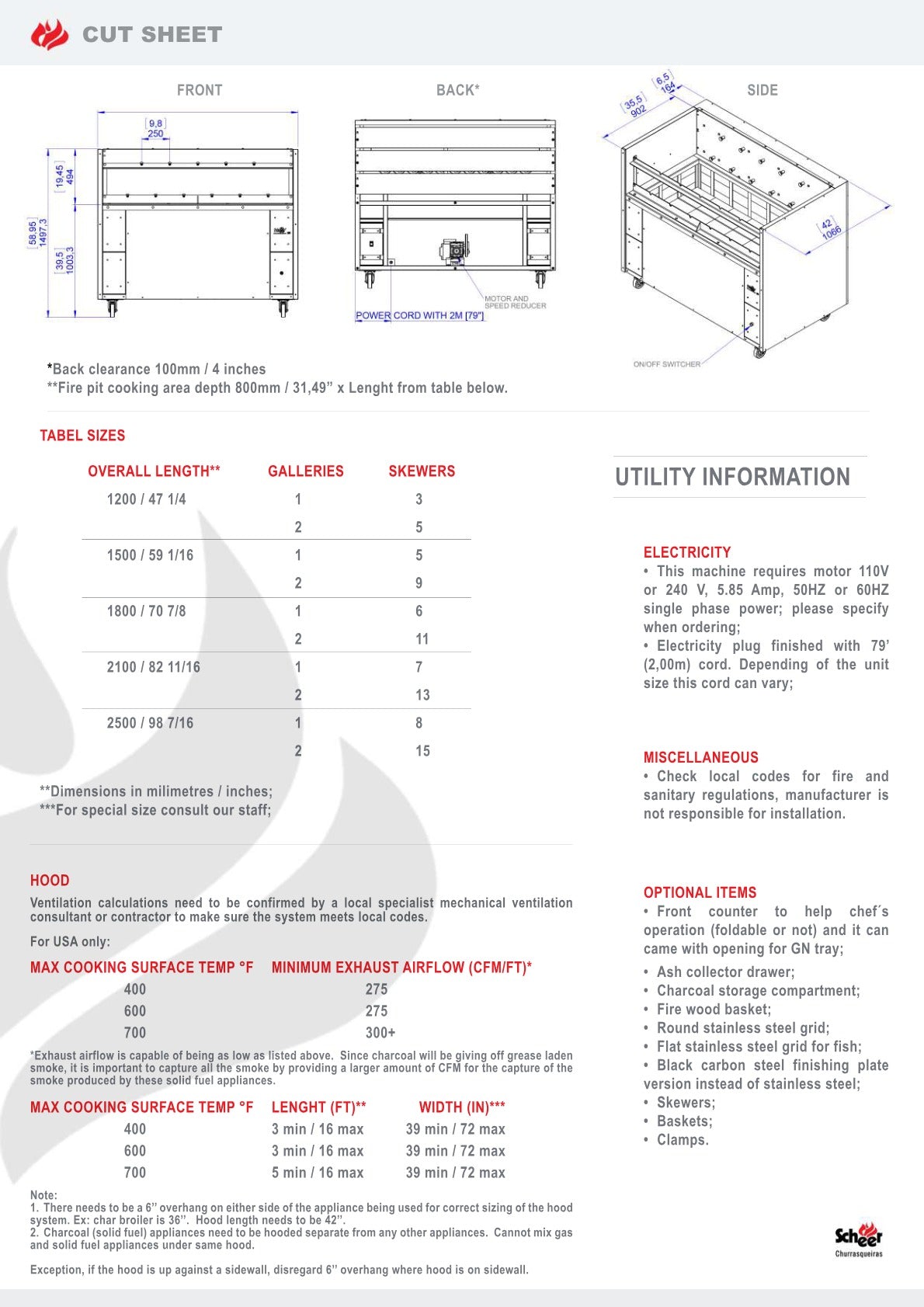 Thumbnail - Scheer Proline Chicken Machine - 1800mm Charcoal Rotisserie