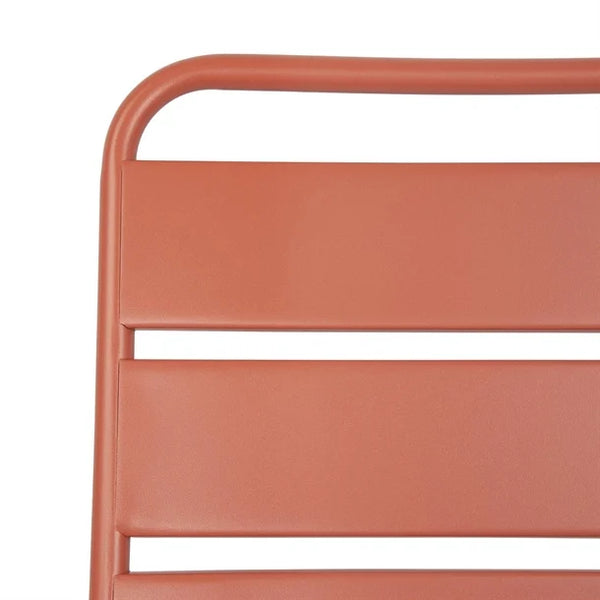 Bolero CK063 - Four Terracotta Slatted Steel Side Chairs
