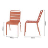 Bolero CK063 - Four Terracotta Slatted Steel Side Chairs