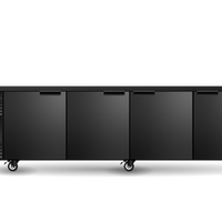 SKOPE BackBar CL.4.SSW - Four Solid Swing Door CounterLine Fridge