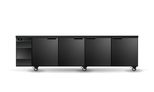 SKOPE BackBar CL.4.SSW - Four Solid Swing Door CounterLine Fridge