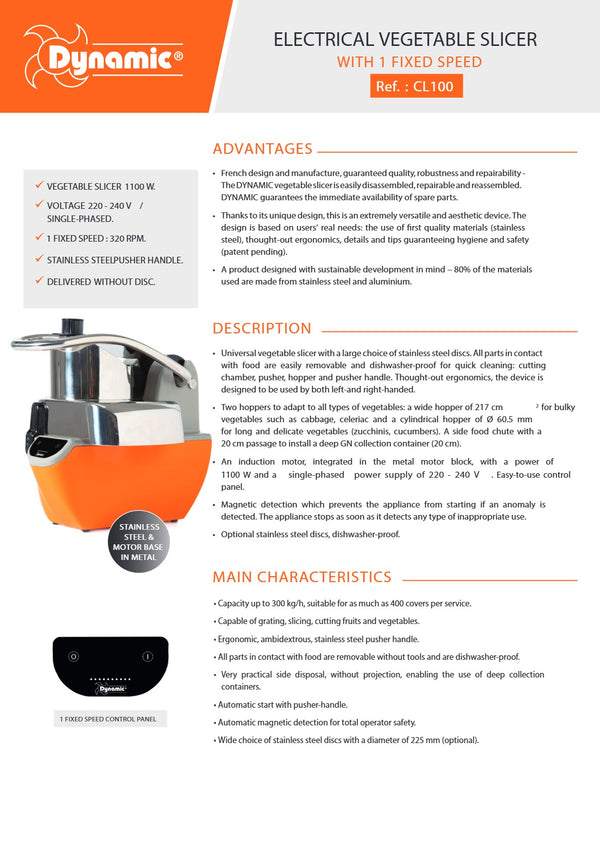 Dynamic CL100 - Vegetable Slicer