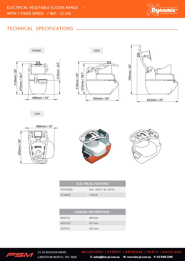 Dynamic CL100 - Vegetable Slicer