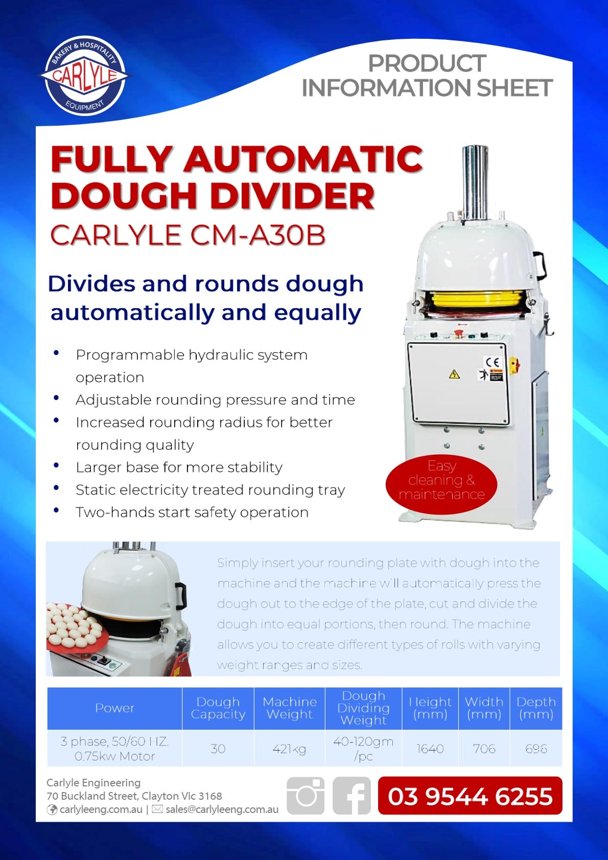 Carlyle CM A30B - Automatic Dough Divider Rounder