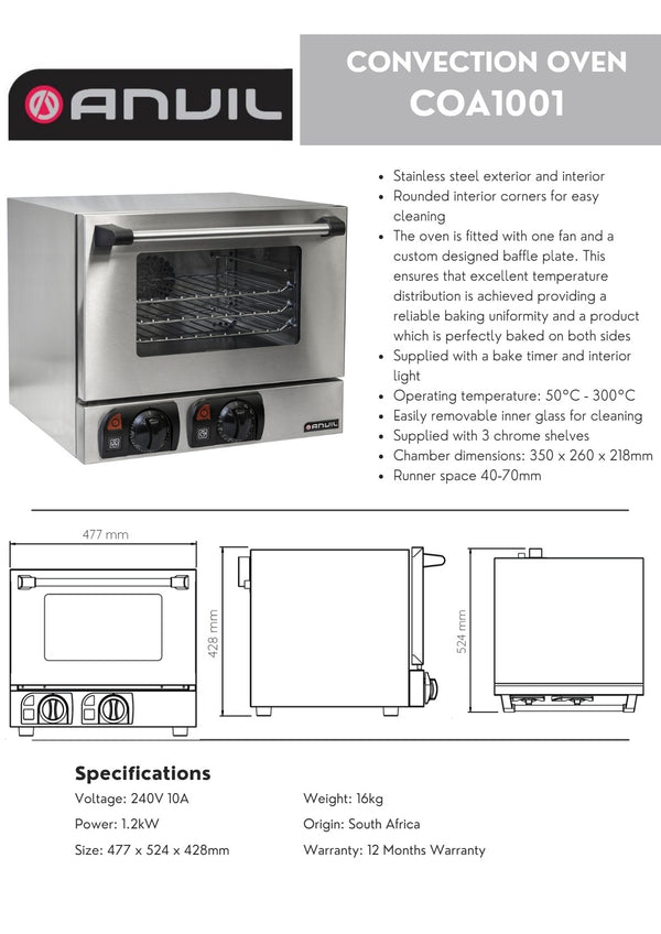 Anvil COA1001 - Convection Oven