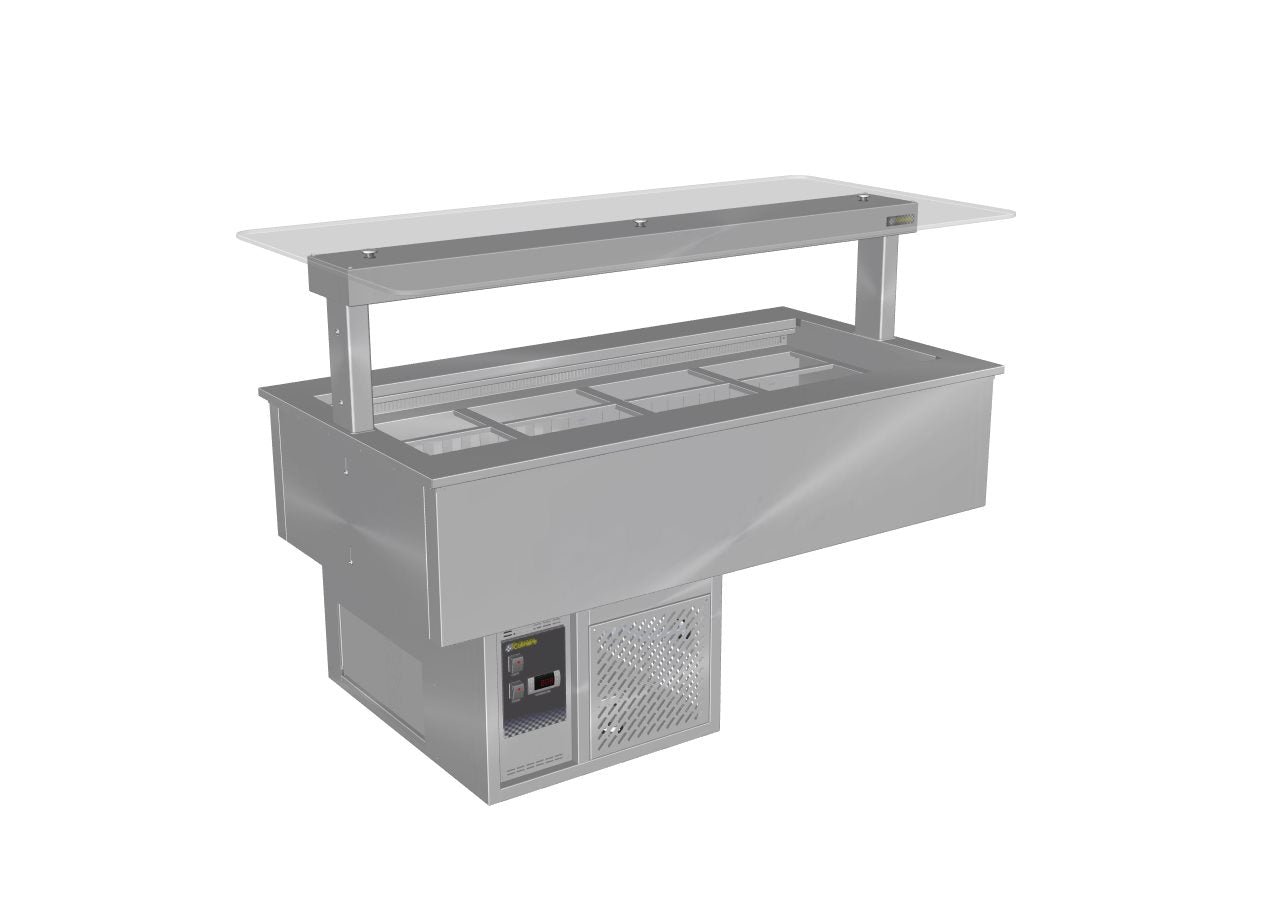Culinaire CR.CWCF.D.GSF.4 - Drop-In Cold Well With Flat Glass Gantry